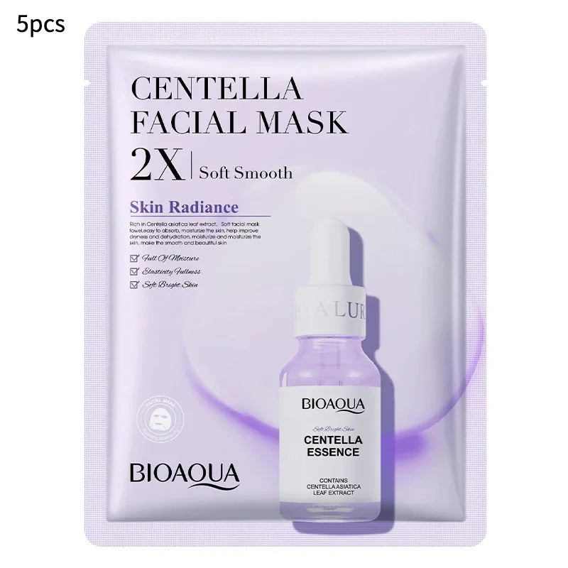 Korean Sheet Mask Set — Hydrating Collagen, Vitamin C & Centella Face Masks