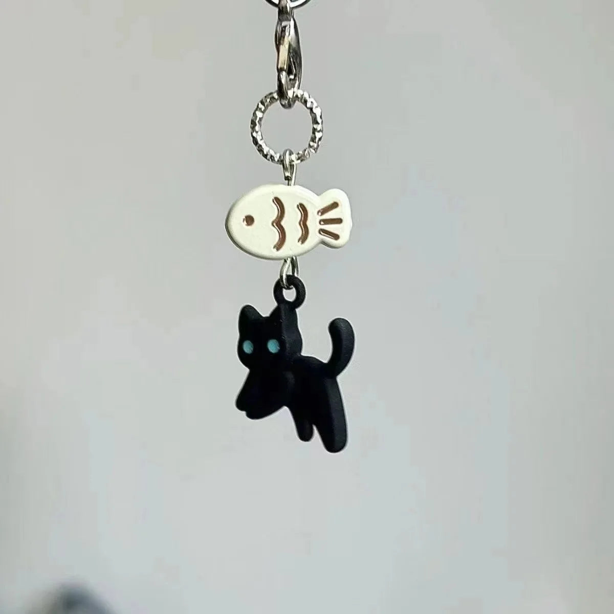 Black Cat Keychain — Cute Y2K Kawaii Bag Charm & Phone Chain