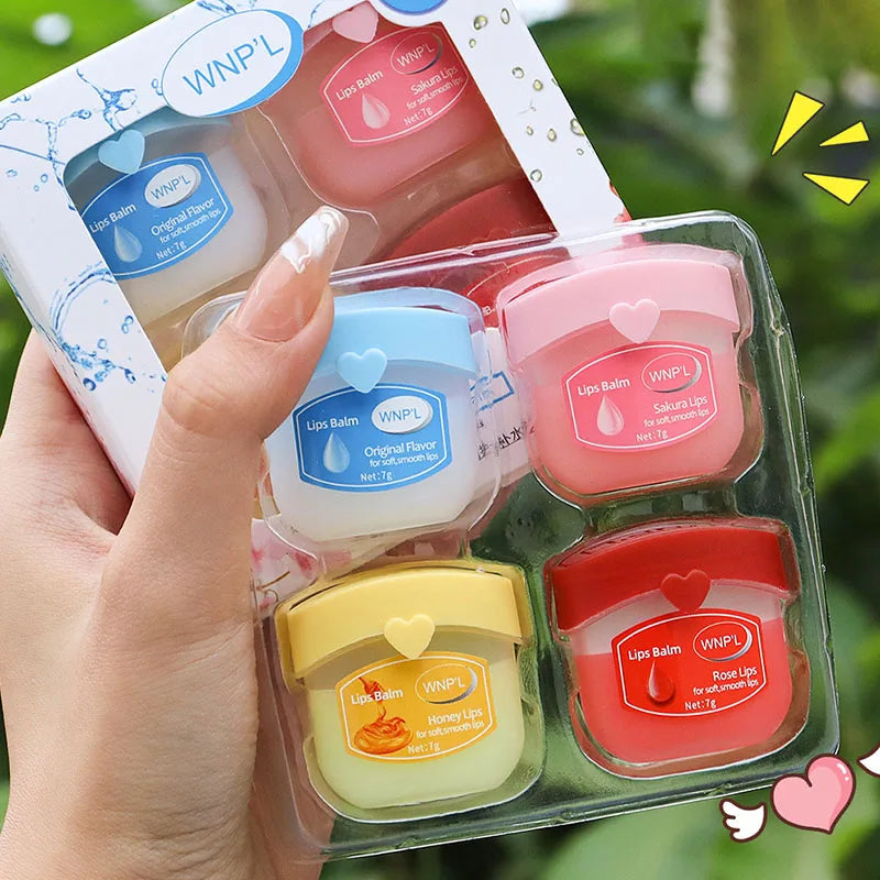Moisturizing Lip Balm Set 6-Pack Natural Plant Formula Anti-Cracking Hydrating Lip Care
