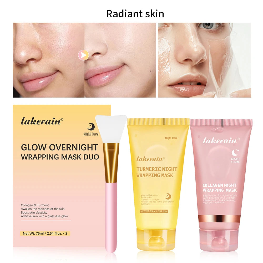 Korean Collagen Peel-Off Face Mask Anti-Wrinkle Lifting Overnight Bio Pack Night Wrapping Mask