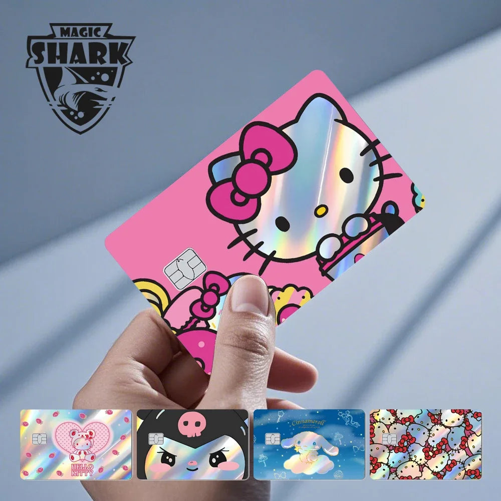 Hello Kitty Card Skin Stickers — Holographic Sanrio Debit Card Covers