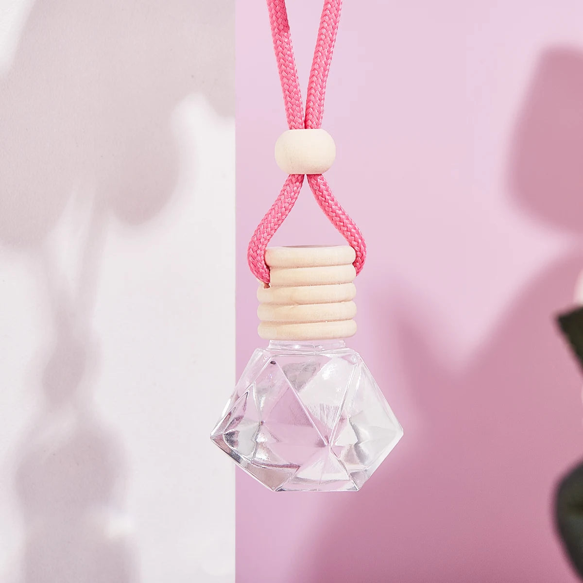 Pink Car Perfume Diffuser — Cute Hanging Car Fragrance Pendant