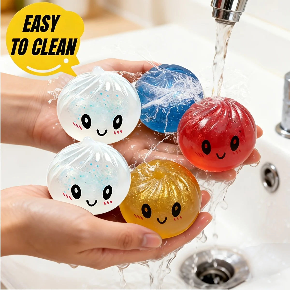 Dumpling Squishy Stress Toy — Cute Slow-Rising Sensory Fidget with Steamer Box