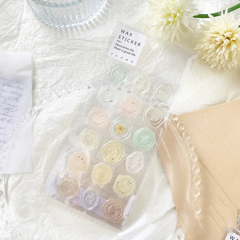Vintage Wax Seal Stickers — 18pcs Self-Adhesive Envelope Seals