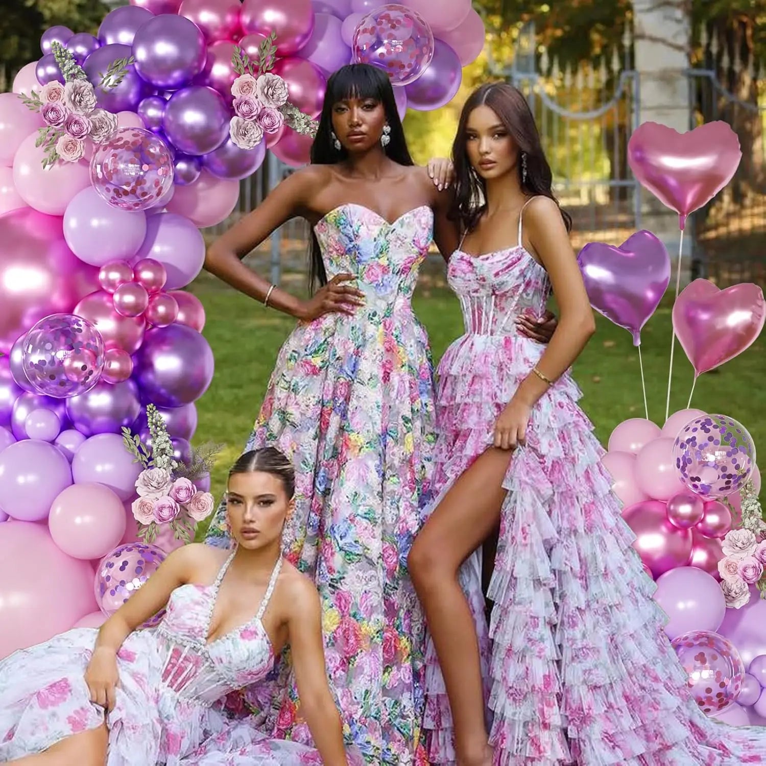 Pink & Purple Balloon Garland Arch Kit — Birthday, Bridal & Baby Shower Decor