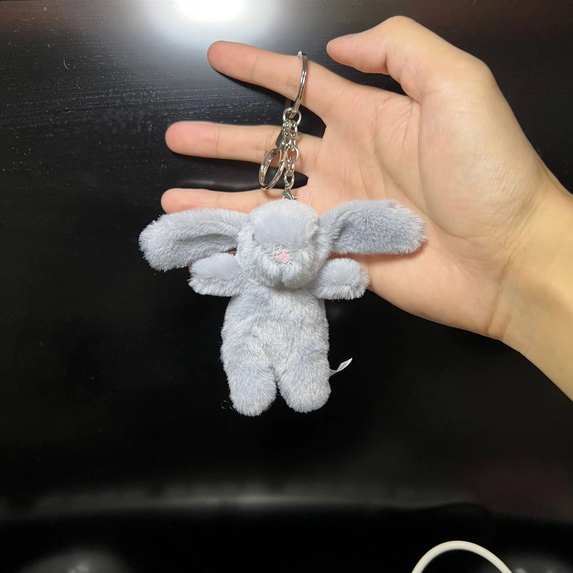 Fluffy Bunny Pom-Pom Keychain — Cute Plush Bag Charm for Girls