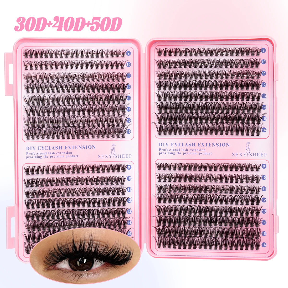 DIY Cluster Lash Extensions Kit — Reusable Wispy Faux Mink Lashes