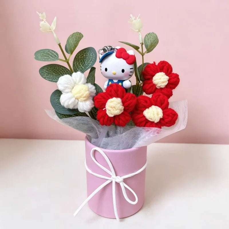 Sanrio Hello Kitty Flower Bouquet — Cute Artificial Rose Gift Bouquet