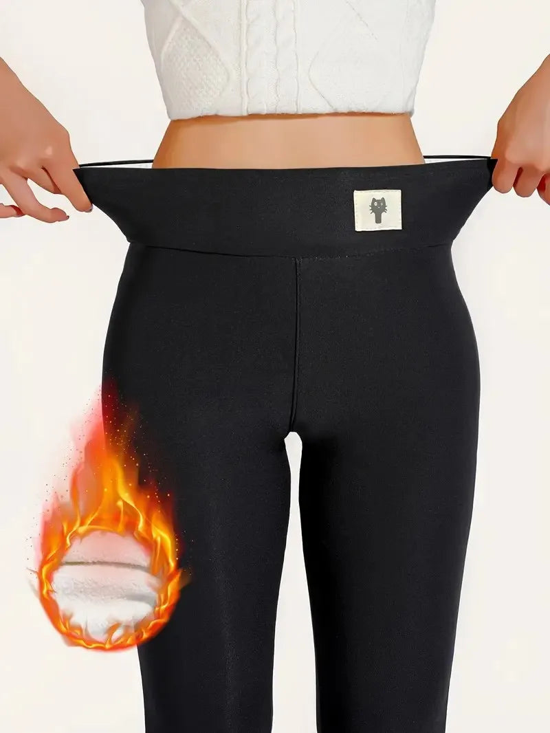 Lamb Cashmere Fleece Leggings — High-Waist Warm Winter Joggers