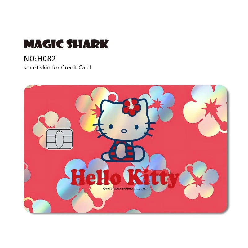 Hello Kitty Card Skin Stickers — Holographic Sanrio Debit Card Covers