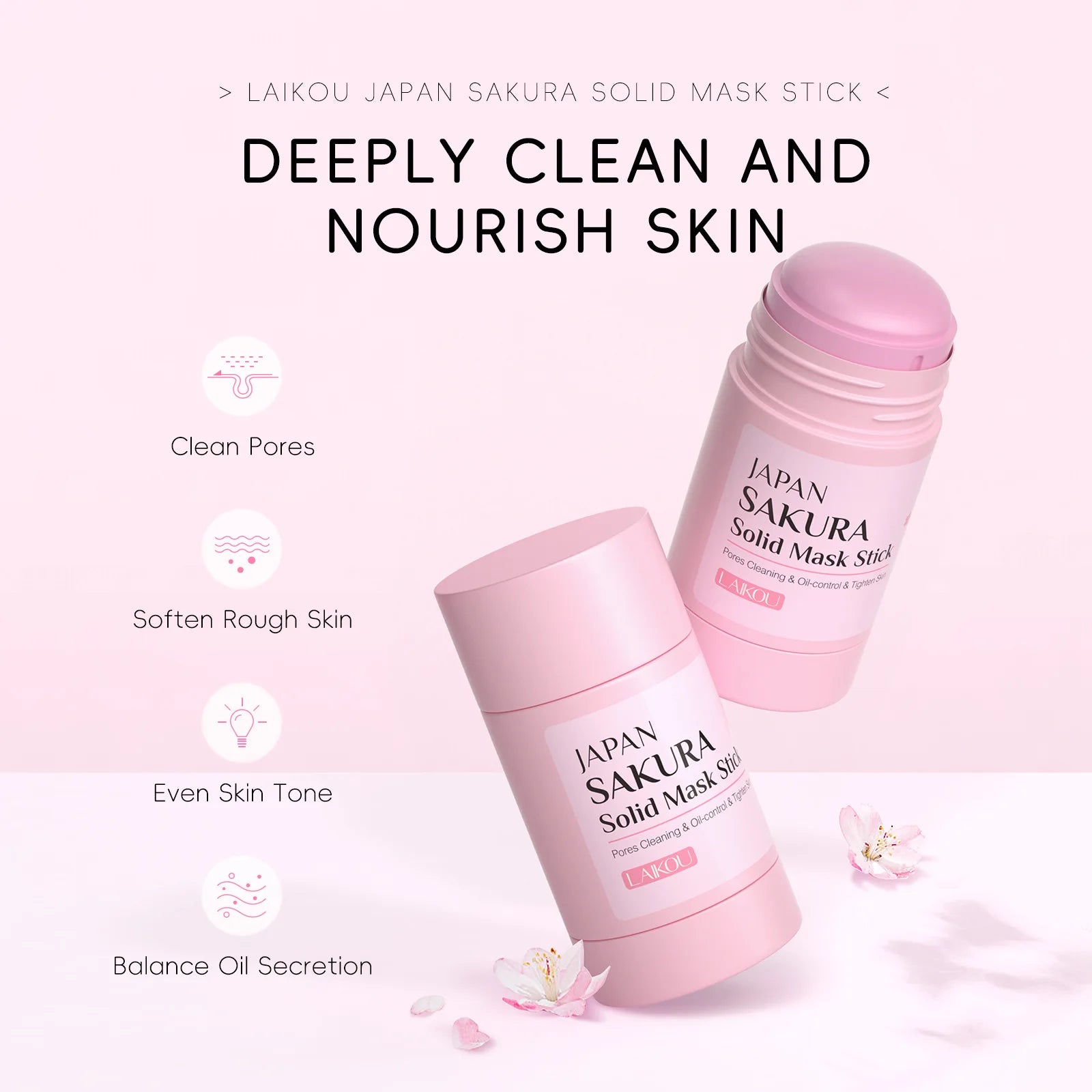 Sakura Clay Mask Stick — Deep-Cleansing Mud Mask for Pores & Blackheads