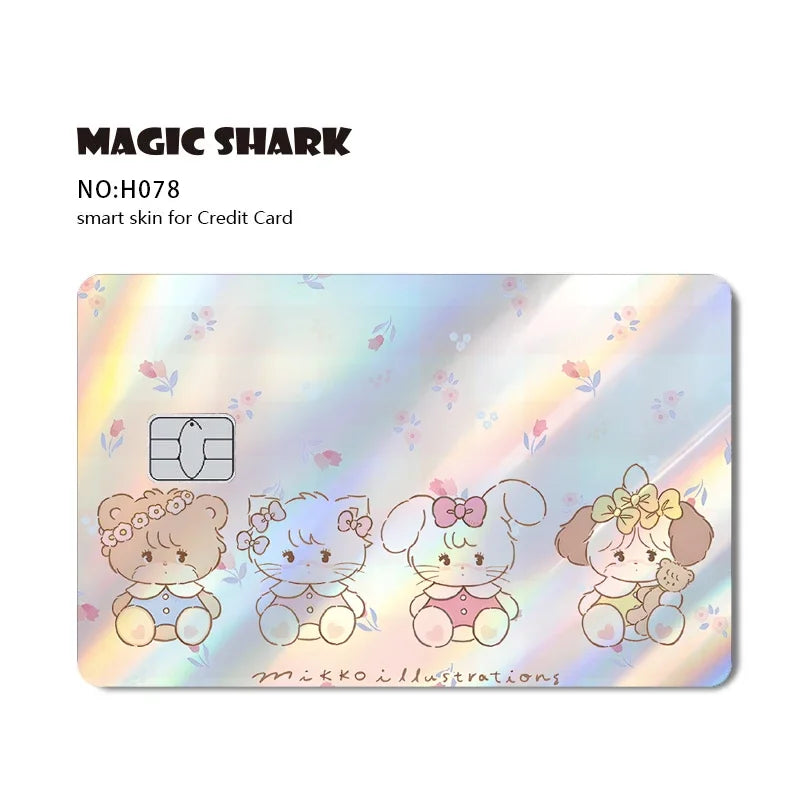Hello Kitty Card Skin Stickers — Holographic Sanrio Debit Card Covers