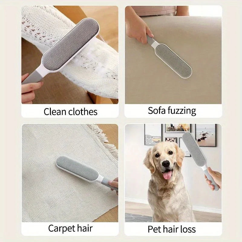 Reusable Pet Hair Remover Brush — Double-Sided Lint Roller for Furniture