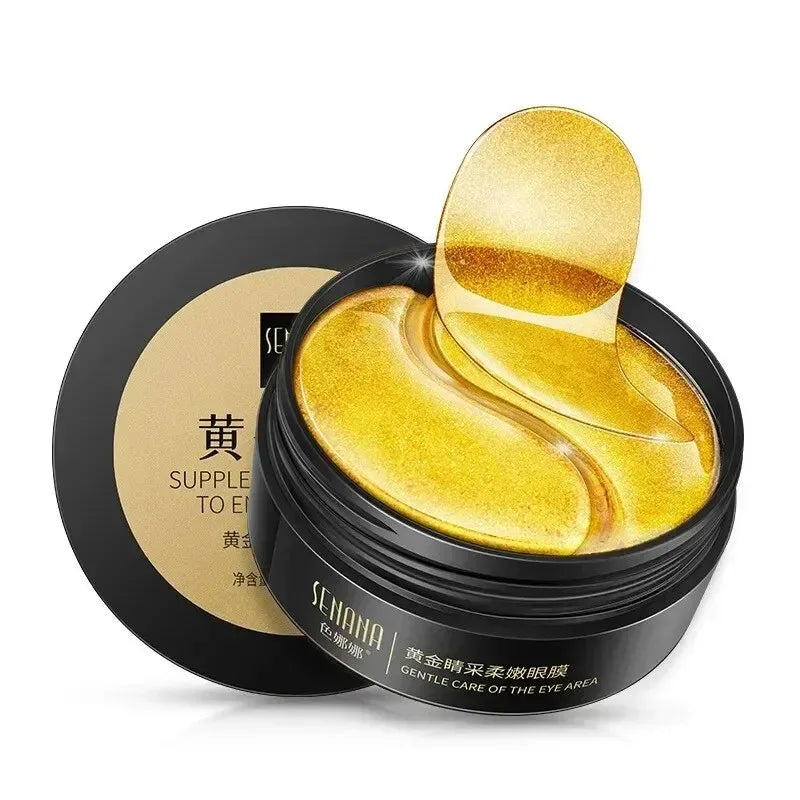 60-Pack Gold Collagen Under Eye Patches Hydrating Crystal Eye Mask Korean Skincare Anti-Fatigue
