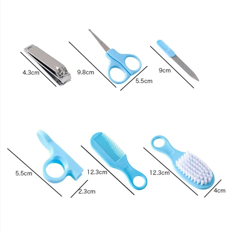 6-Piece Baby Grooming Kit Hair Comb Nail Trimmer Scissors Clipper Hygiene Set Toddler Gift