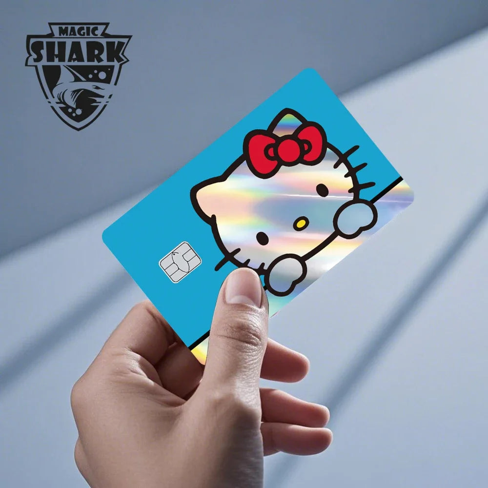 Hello Kitty Card Skin Stickers — Holographic Sanrio Debit Card Covers
