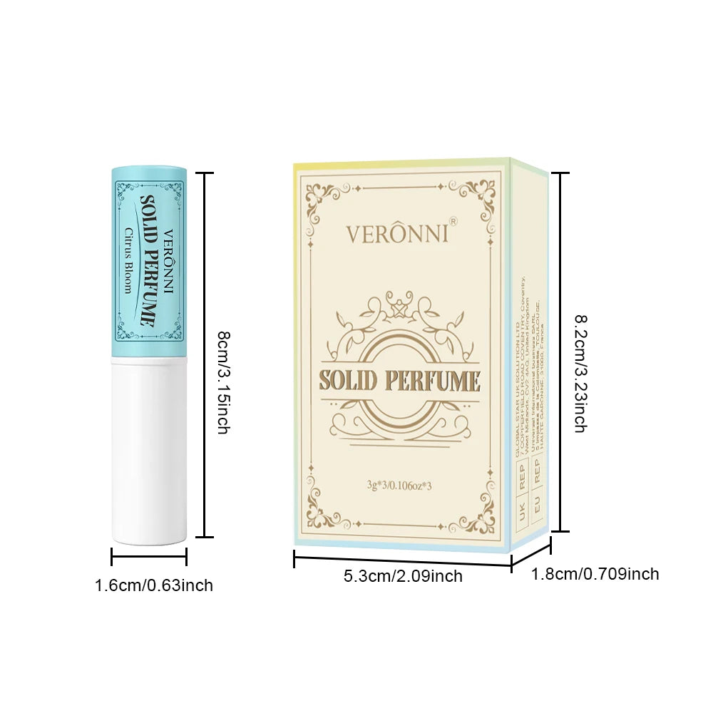 Solid Perfume Sticks 3-Pack — Long-Lasting Pocket Fragrance for Women