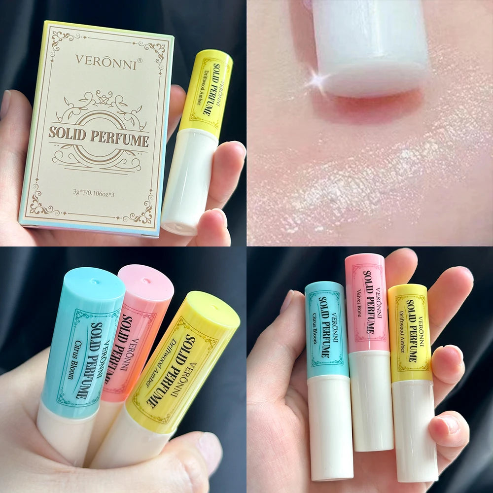 Solid Perfume Sticks 3-Pack — Long-Lasting Pocket Fragrance for Women
