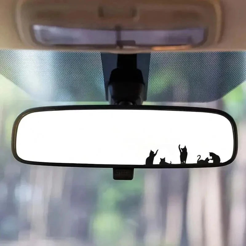 Cute Kitten Car Stickers — Kawaii Rearview Mirror Decals