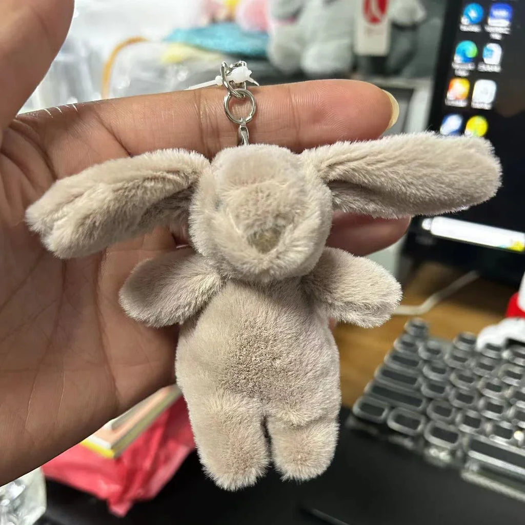 Fluffy Bunny Pom-Pom Keychain — Cute Plush Bag Charm for Girls