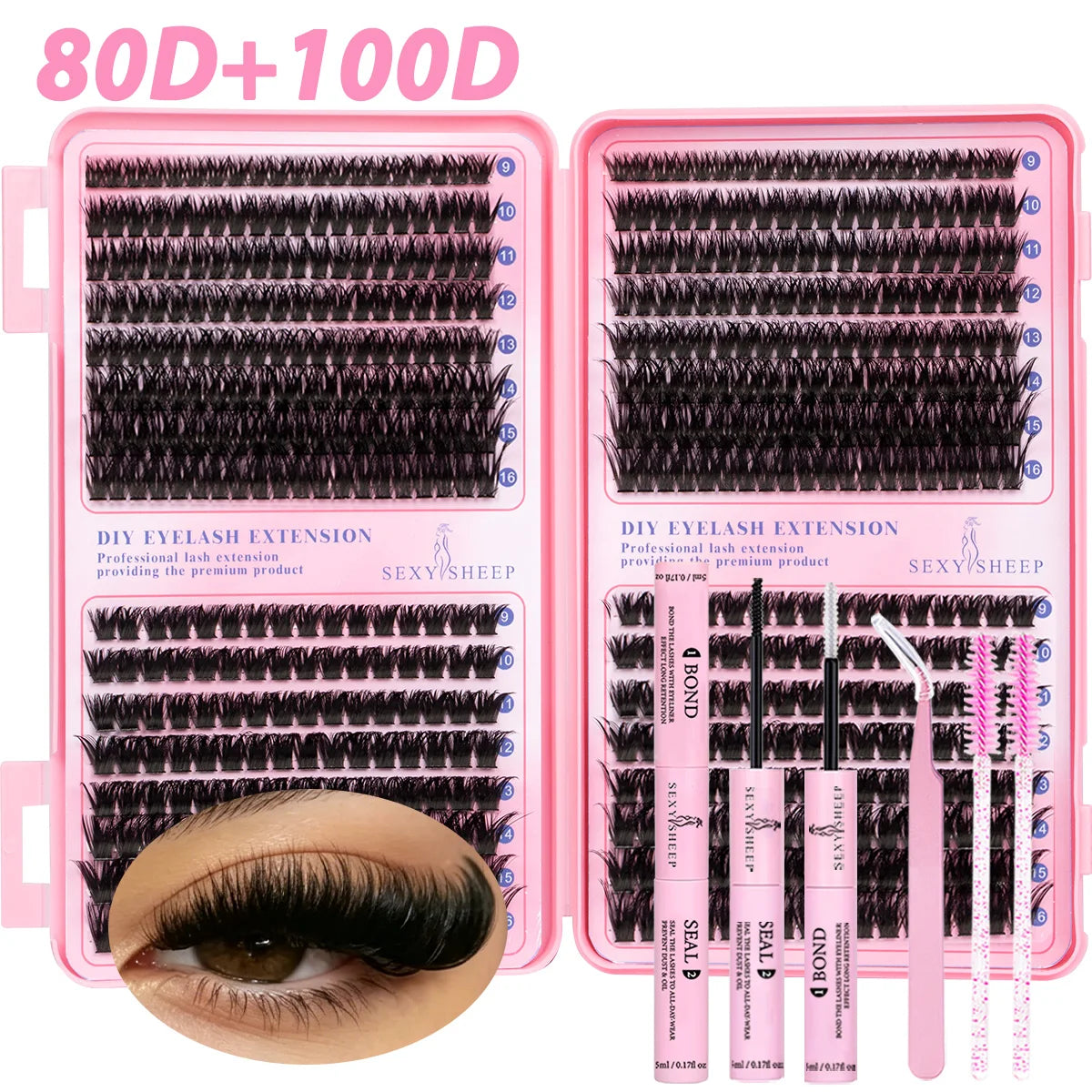 DIY Cluster Lash Extensions Kit — Reusable Wispy Faux Mink Lashes