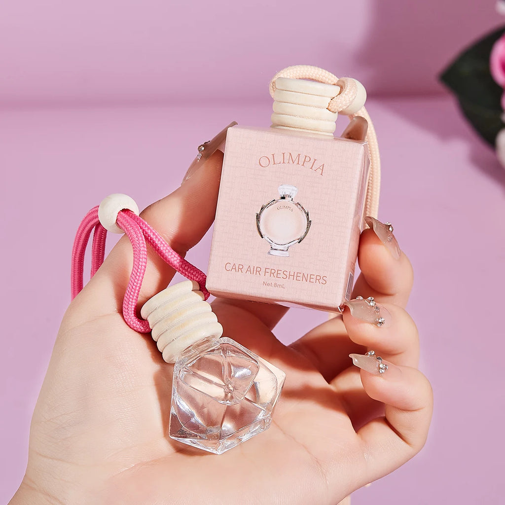 Pink Car Perfume Diffuser — Cute Hanging Car Fragrance Pendant