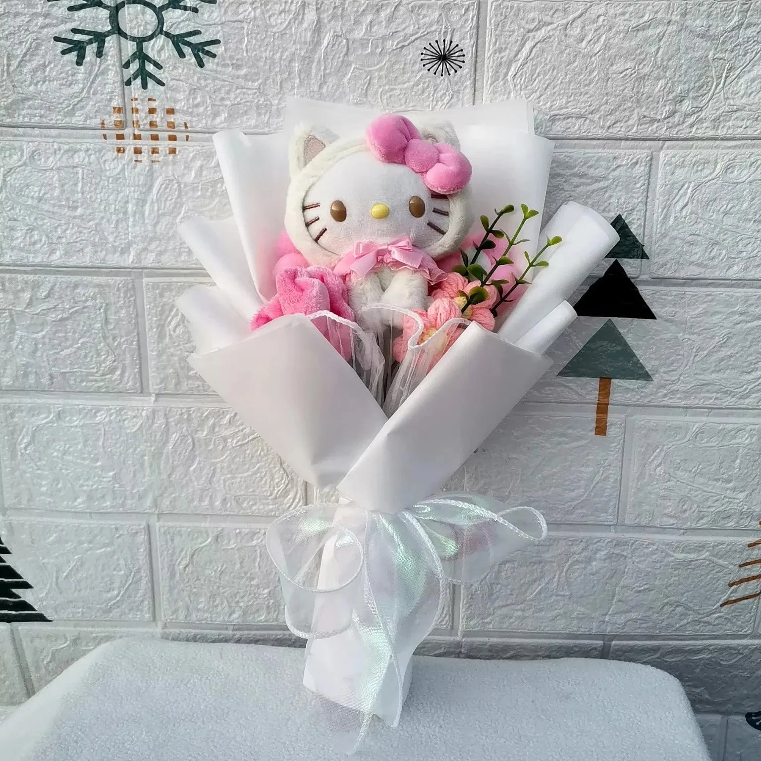 Hello Kitty Plush Rose Bouquet — Kawaii Sanrio Anime Flower Gift
