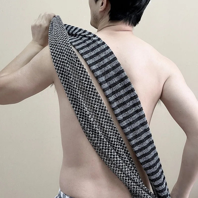 Japanese Exfoliating Bath Towel — Long Body Scrubber Washcloth for Smooth Skin
