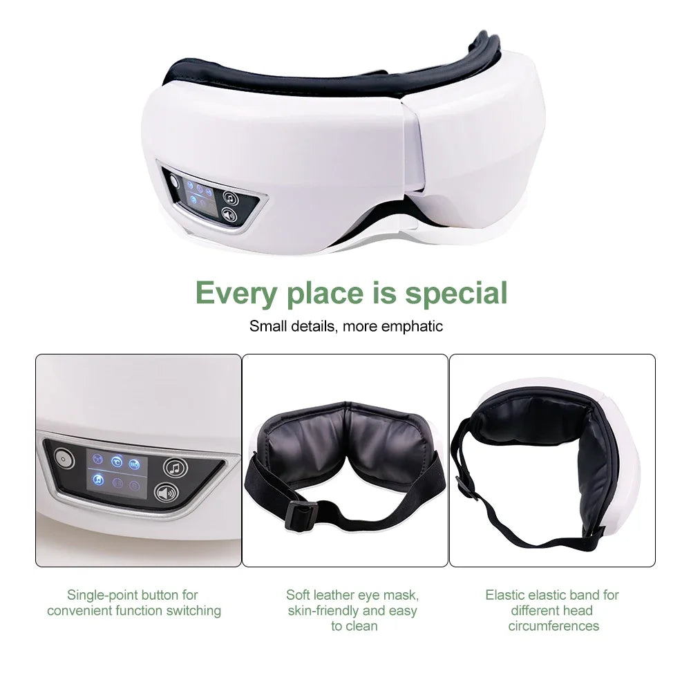 Smart Heated Eye Massager — Bluetooth Music, Foldable