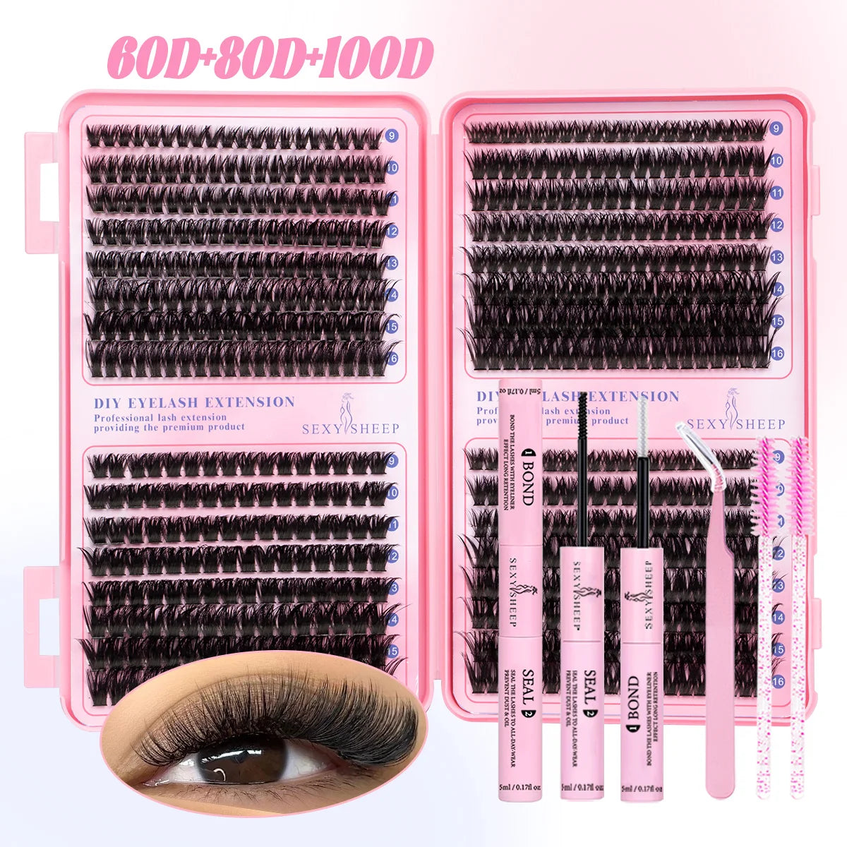DIY Cluster Lash Extensions Kit — Reusable Wispy Faux Mink Lashes