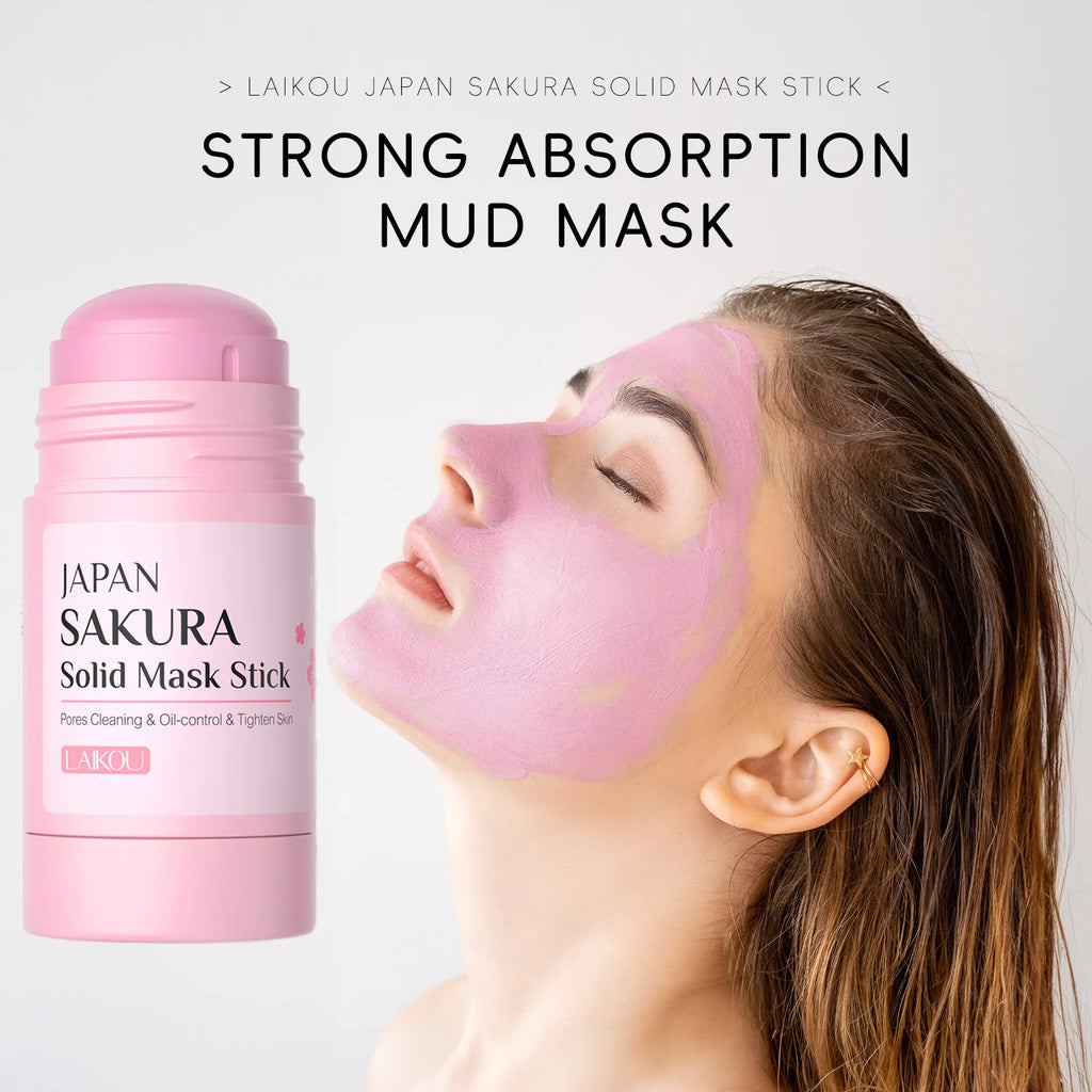 Sakura Clay Mask Stick — Deep-Cleansing Mud Mask for Pores & Blackheads