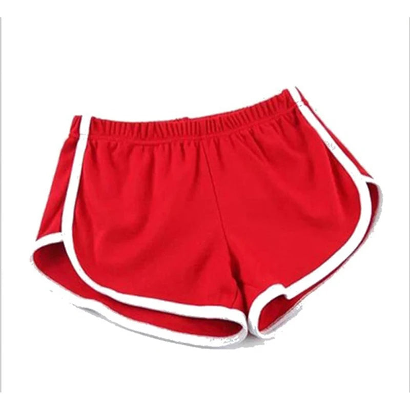 Candy-Color Sports Shorts — Elastic-Waist Casual Beach Shorts for Women