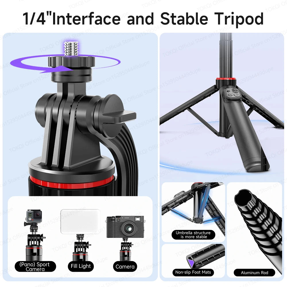 AI Face-Tracking Selfie Gimbal — 360° Auto Rotation