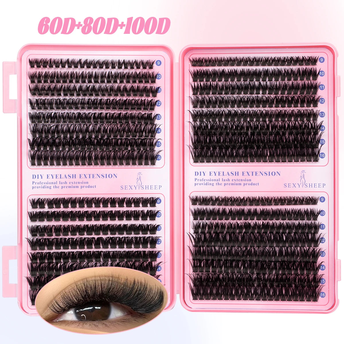 DIY Cluster Lash Extensions Kit — Reusable Wispy Faux Mink Lashes