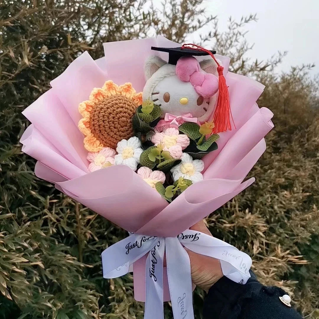 Hello Kitty Plush Rose Bouquet — Kawaii Sanrio Anime Flower Gift
