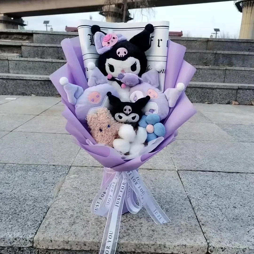 Hello Kitty Plush Rose Bouquet — Kawaii Sanrio Anime Flower Gift