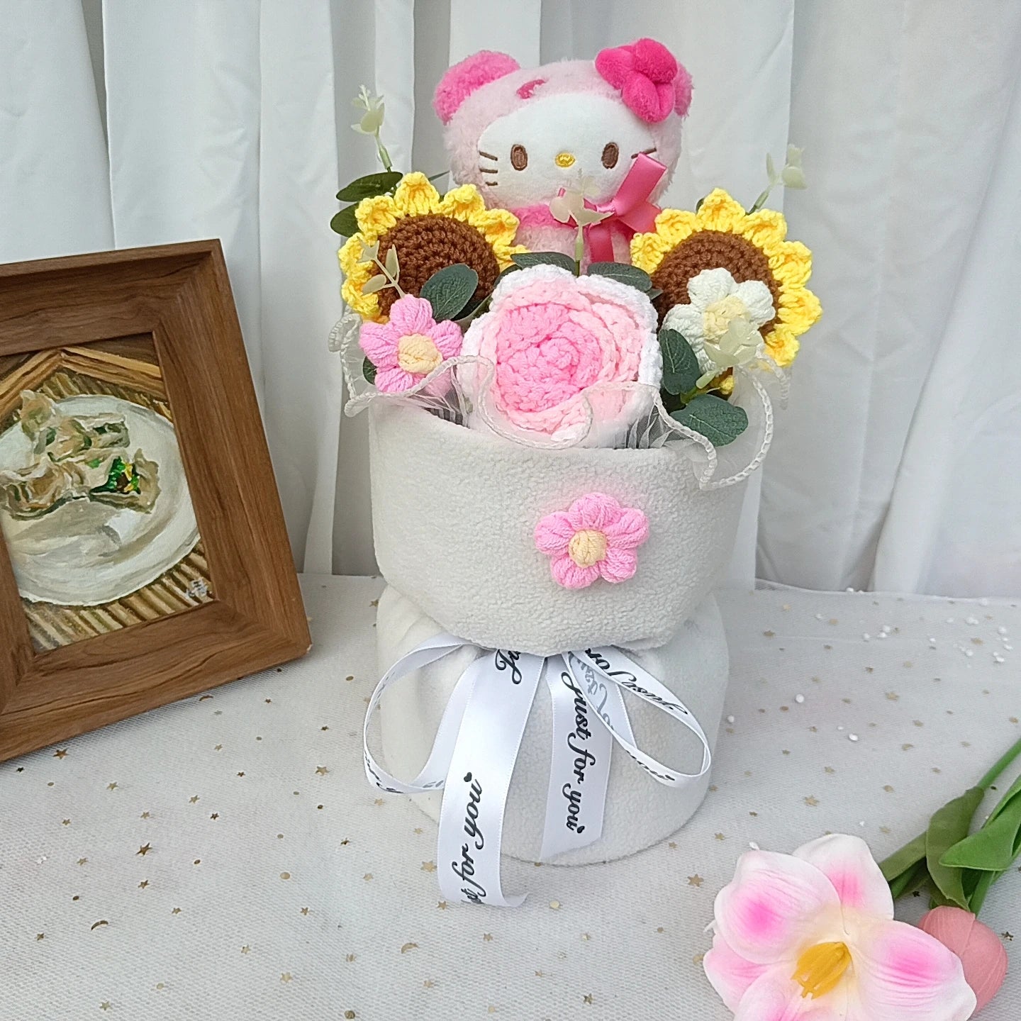 Hello Kitty Plush Rose Bouquet — Kawaii Sanrio Anime Flower Gift