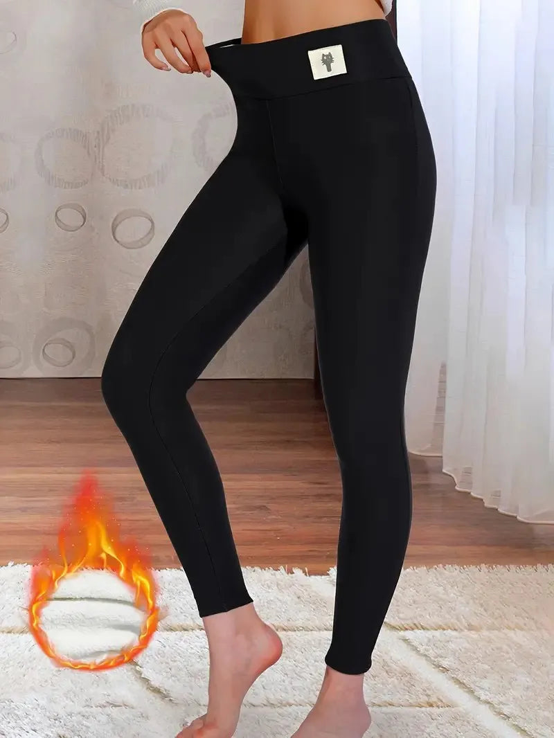 Lamb Cashmere Fleece Leggings — High-Waist Warm Winter Joggers