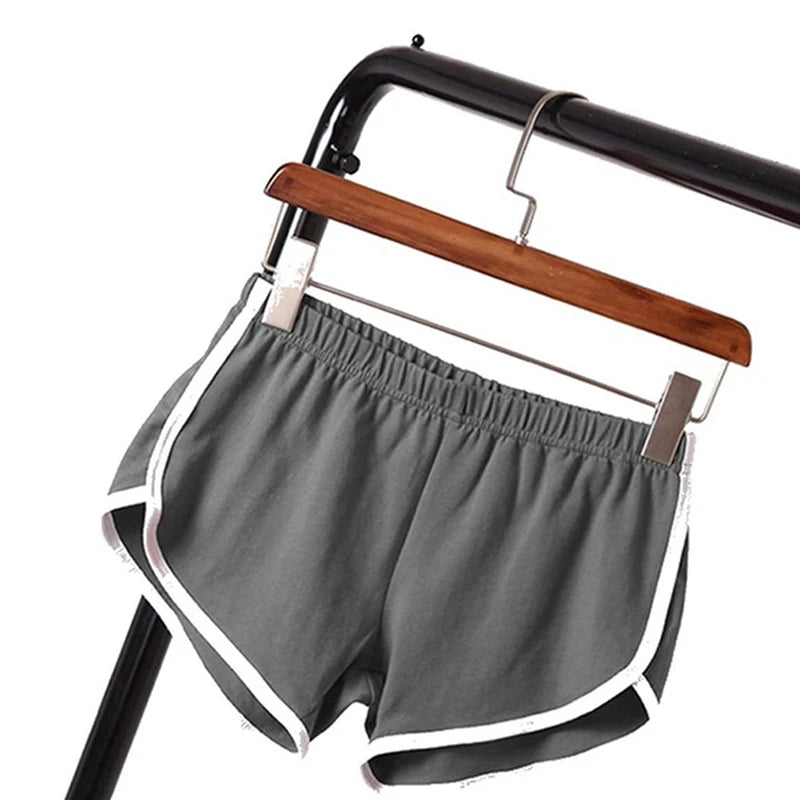 Candy-Color Sports Shorts — Elastic-Waist Casual Beach Shorts for Women