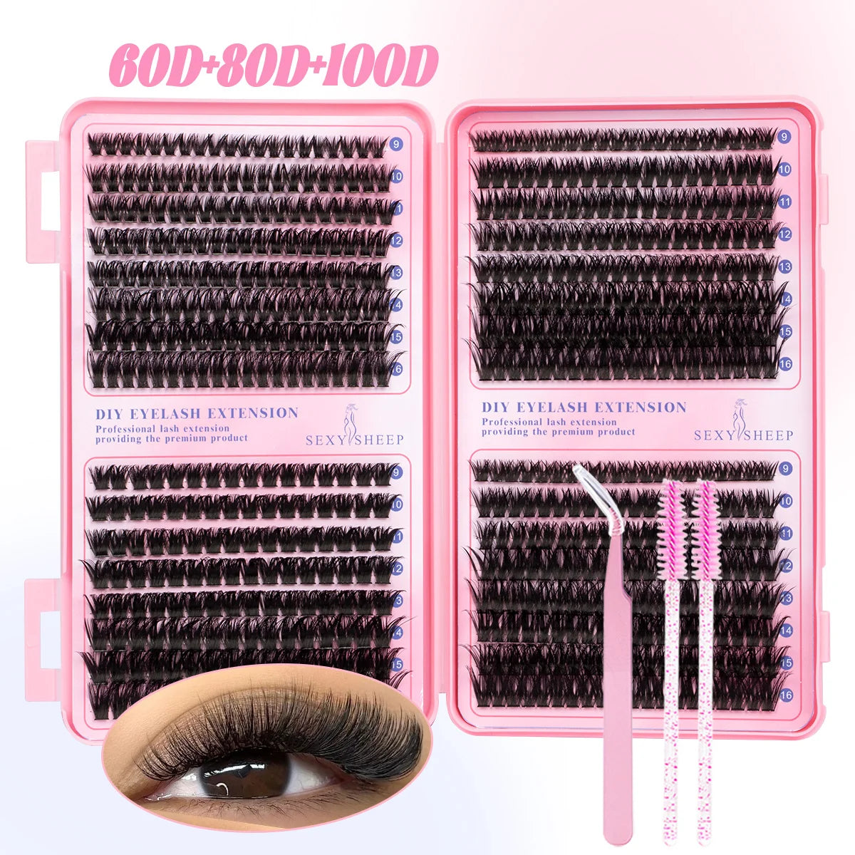 DIY Cluster Lash Extensions Kit — Reusable Wispy Faux Mink Lashes