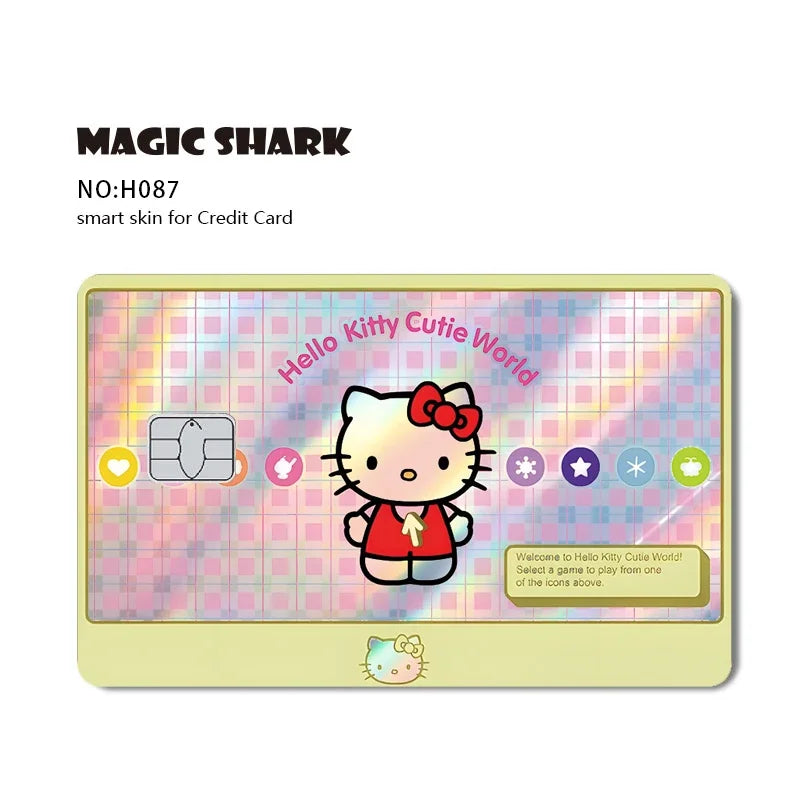 Hello Kitty Card Skin Stickers — Holographic Sanrio Debit Card Covers