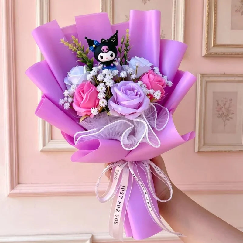 Sanrio Hello Kitty Flower Bouquet — Cute Artificial Rose Gift Bouquet