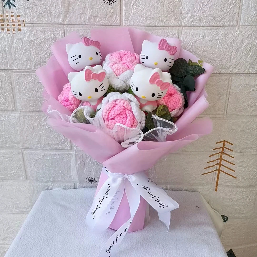Hello Kitty Plush Rose Bouquet — Kawaii Sanrio Anime Flower Gift