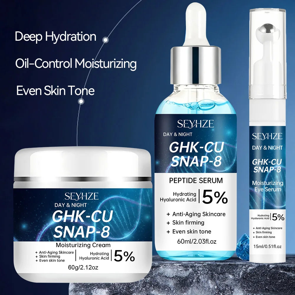 Peptide Skincare Set (3-Piece) — Anti-Aging Serum, Cream & Eye Essence
