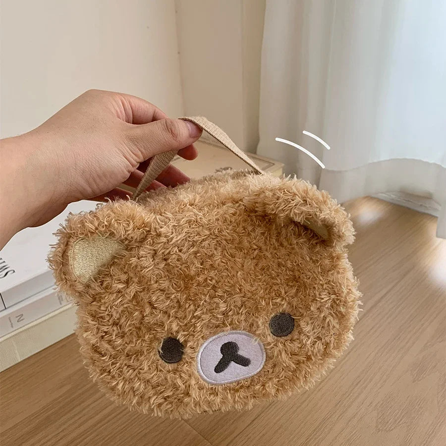 Cute Plush Bear Makeup Bag — Kawaii Cosmetic & Jewelry Pouch
