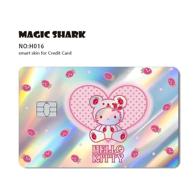 Hello Kitty Card Skin Stickers — Holographic Sanrio Debit Card Covers