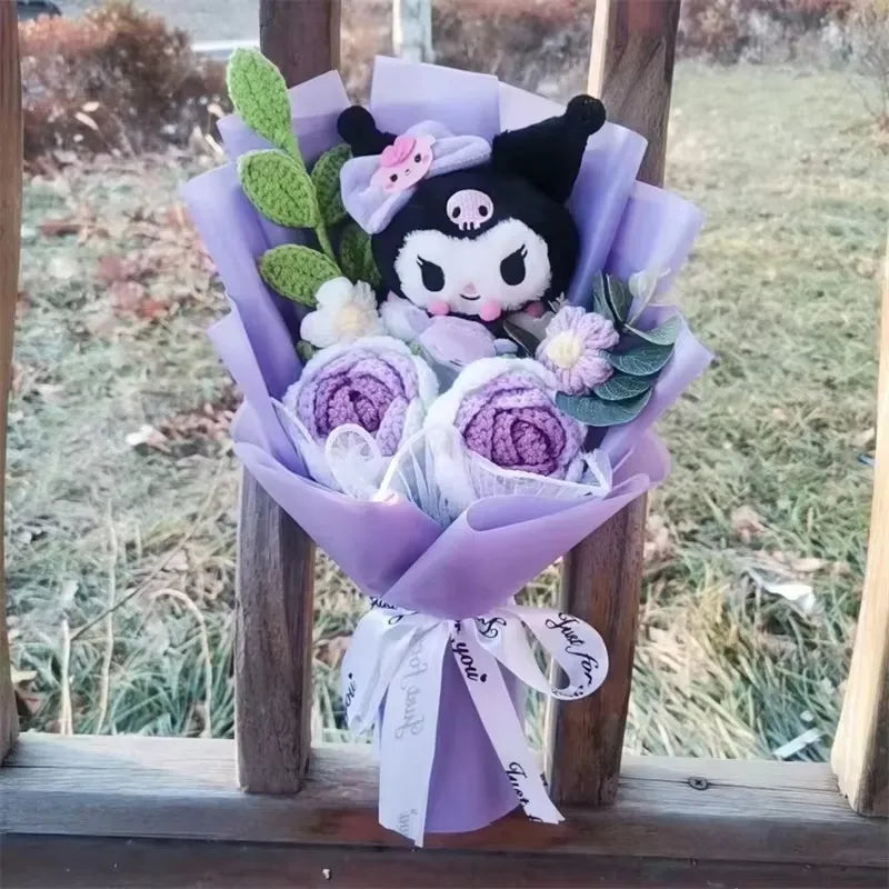 Hello Kitty Plush Rose Bouquet — Kawaii Sanrio Anime Flower Gift