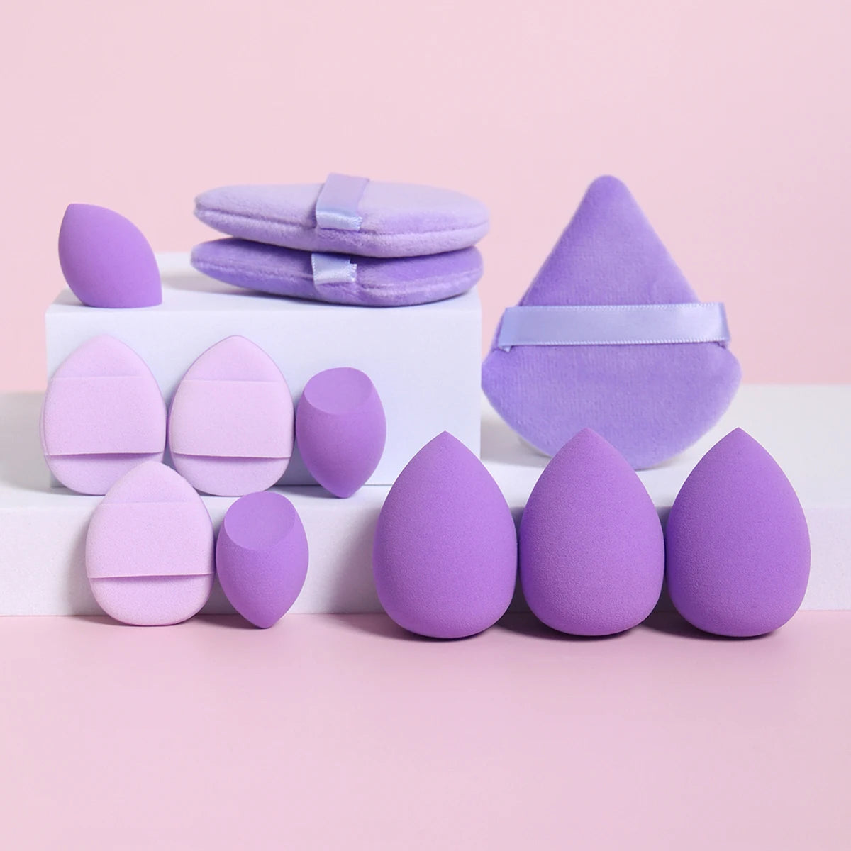 12-Piece Makeup Sponge Set Beauty Eggs Air Cushion Puffs Powder Puff Blending Kit