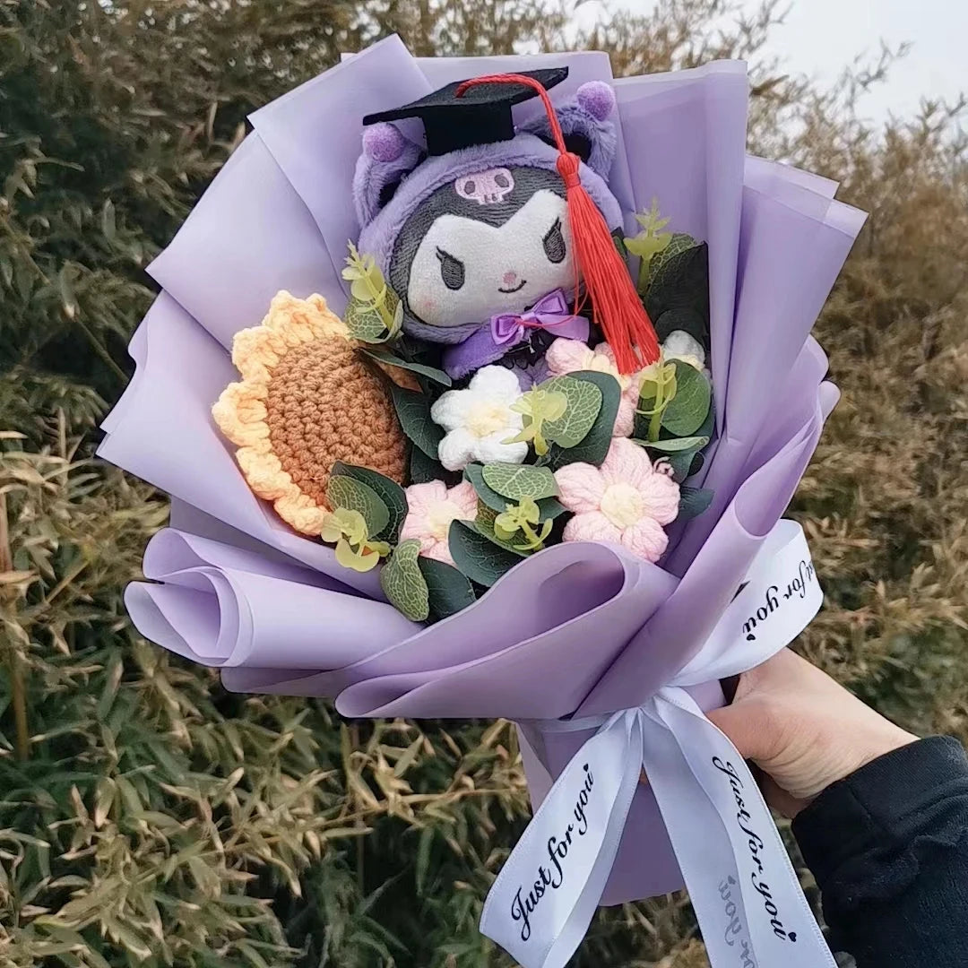 Hello Kitty Plush Rose Bouquet — Kawaii Sanrio Anime Flower Gift