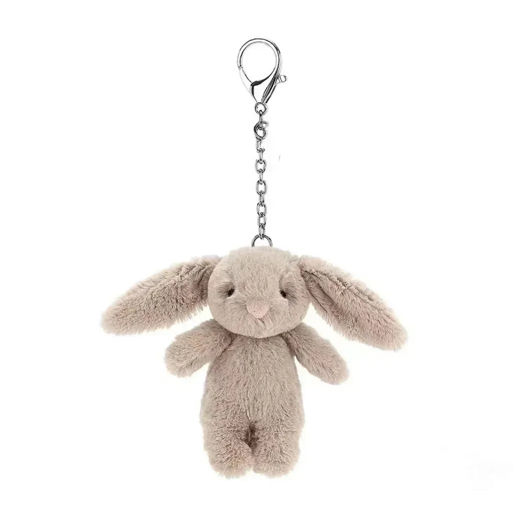Fluffy Bunny Pom-Pom Keychain — Cute Plush Bag Charm for Girls